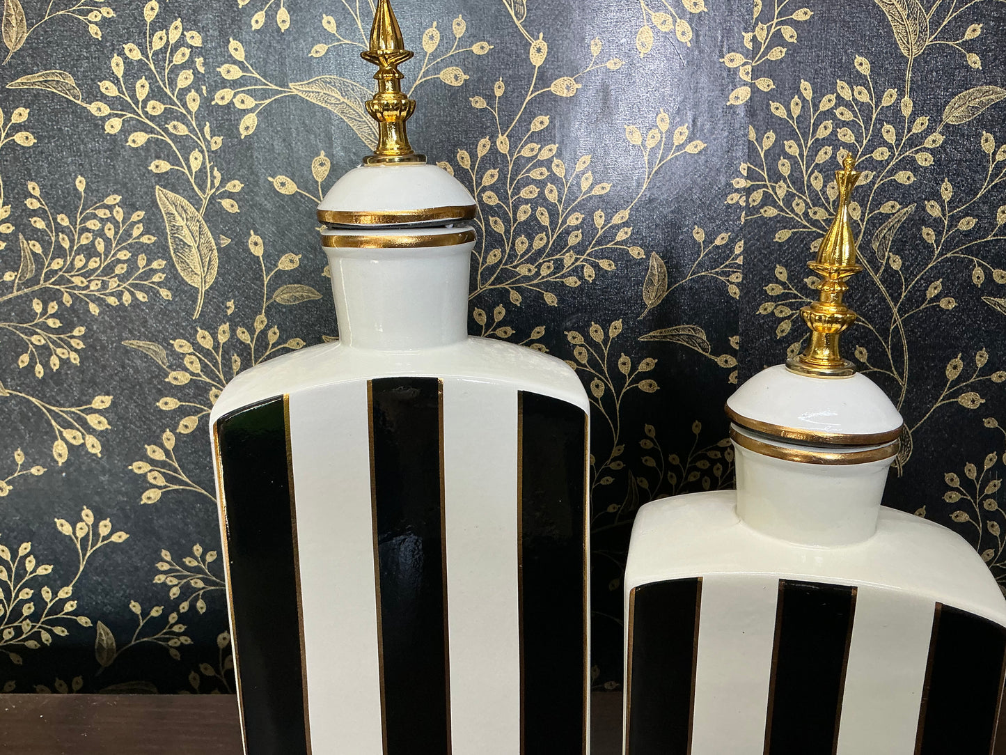 Black and White Stripe Jars, Mark Roberts