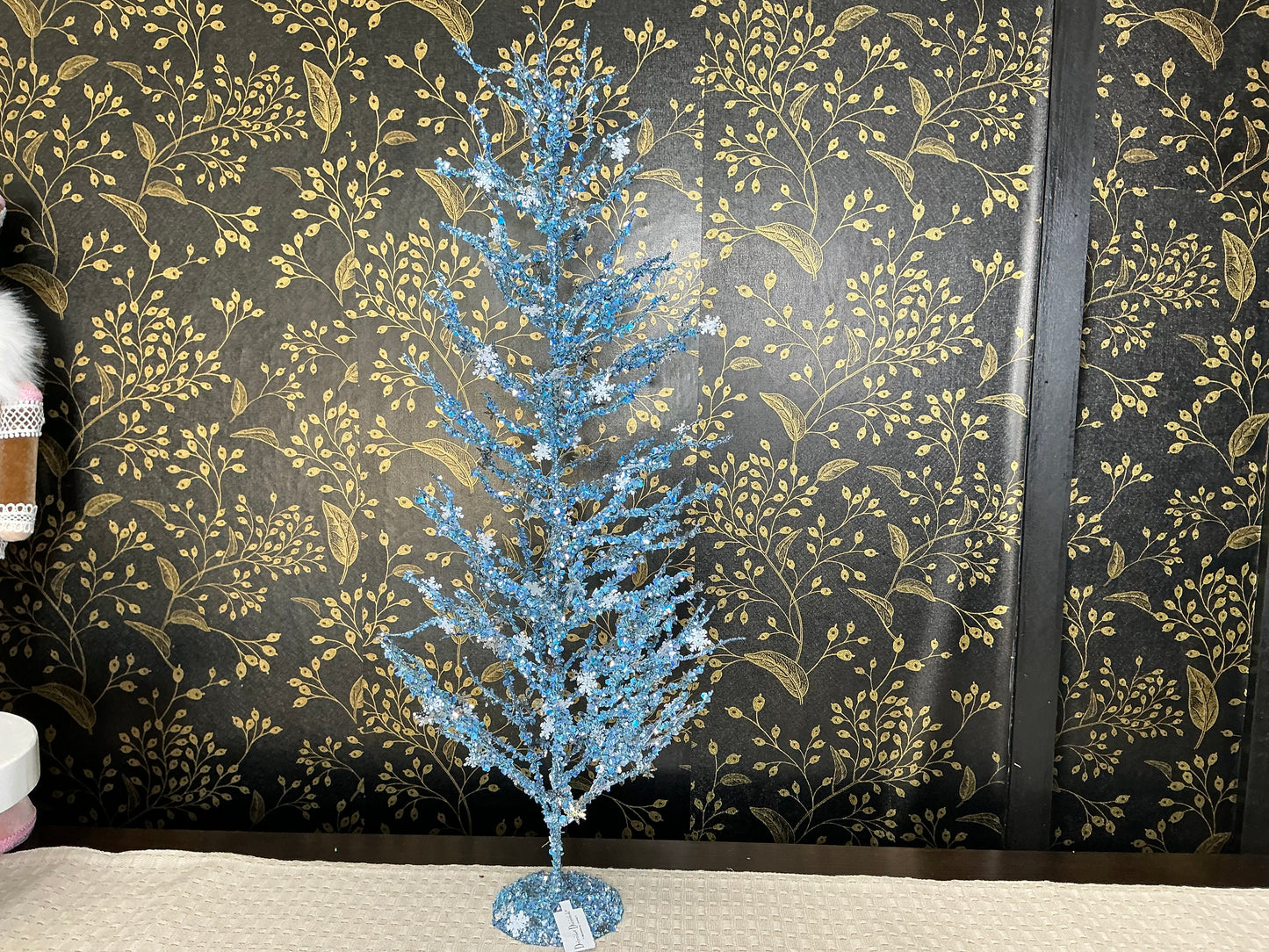 Blue glitter tree, December diamond, 79-79380
