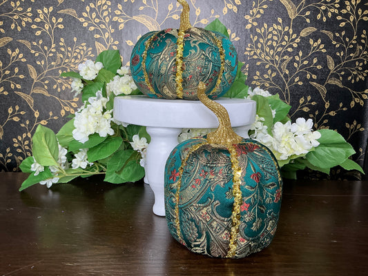 Green/Teal Jeweled Pumpkins, Mark Roberts