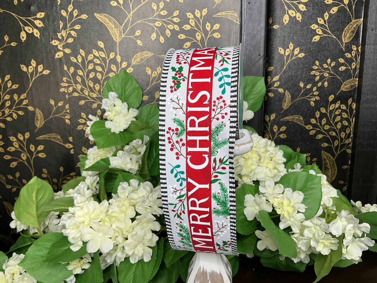 Merry Christmas Stripe Ribbon
