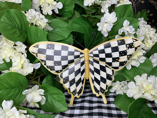 Antique Check Butterfly Sign