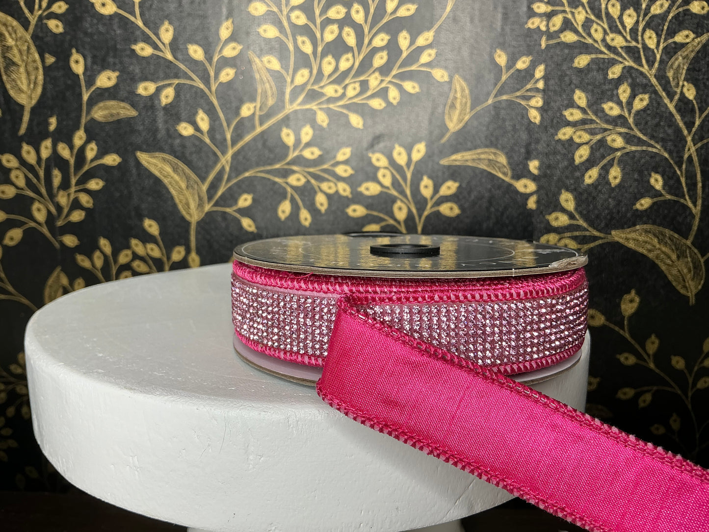 Pink bling ribbon, Nancy Brown, 1”x5YD, 25-800-6