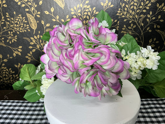 Purple/Green Hydrangea Stem - Real Touch