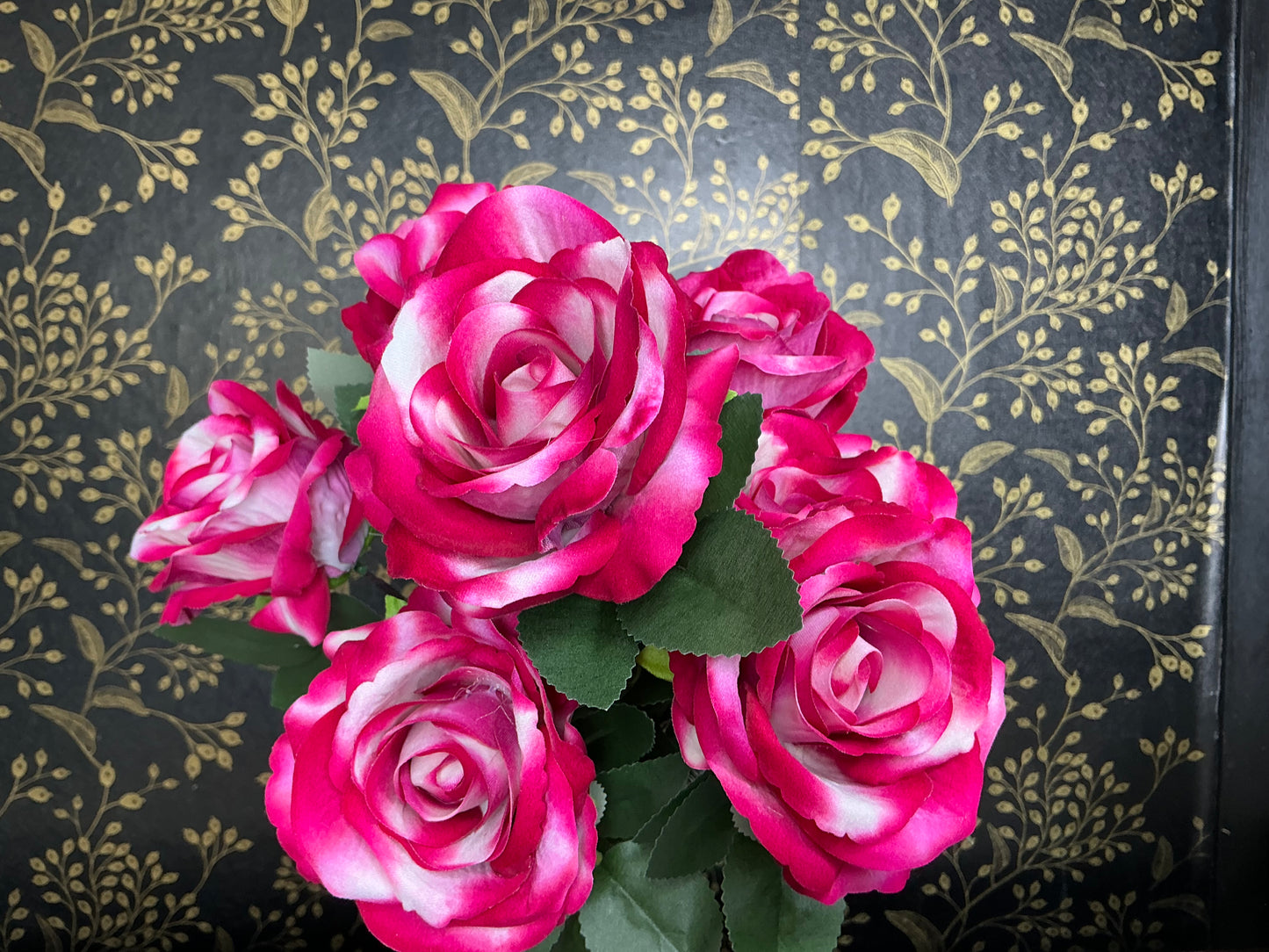 Fushia/White Rose Bush - 20.5” - 85697-FU