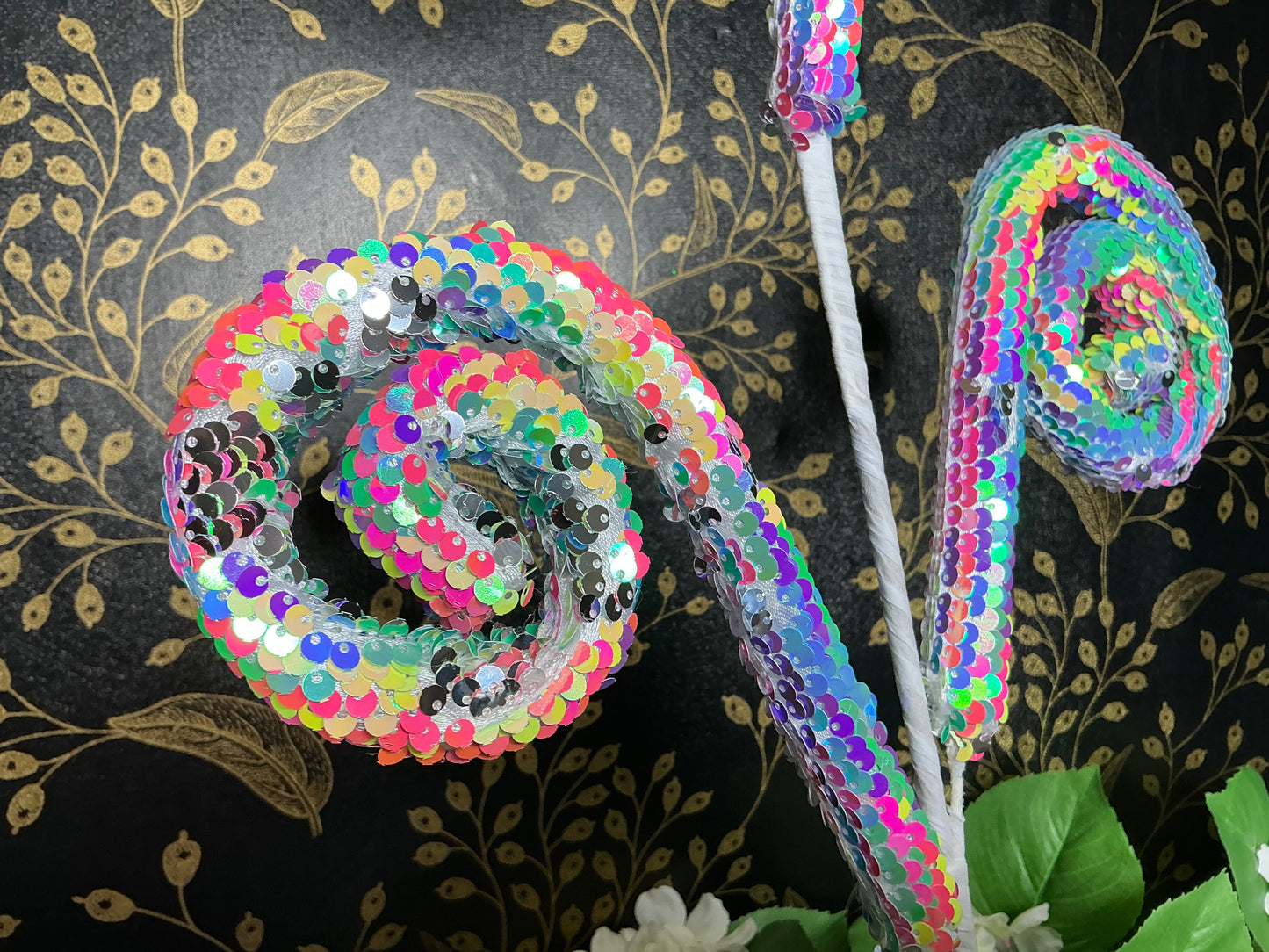 Rainbow sequin curly - 63887NEON