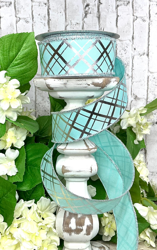 Blue with silver lines Ribbon, RGE1673H1