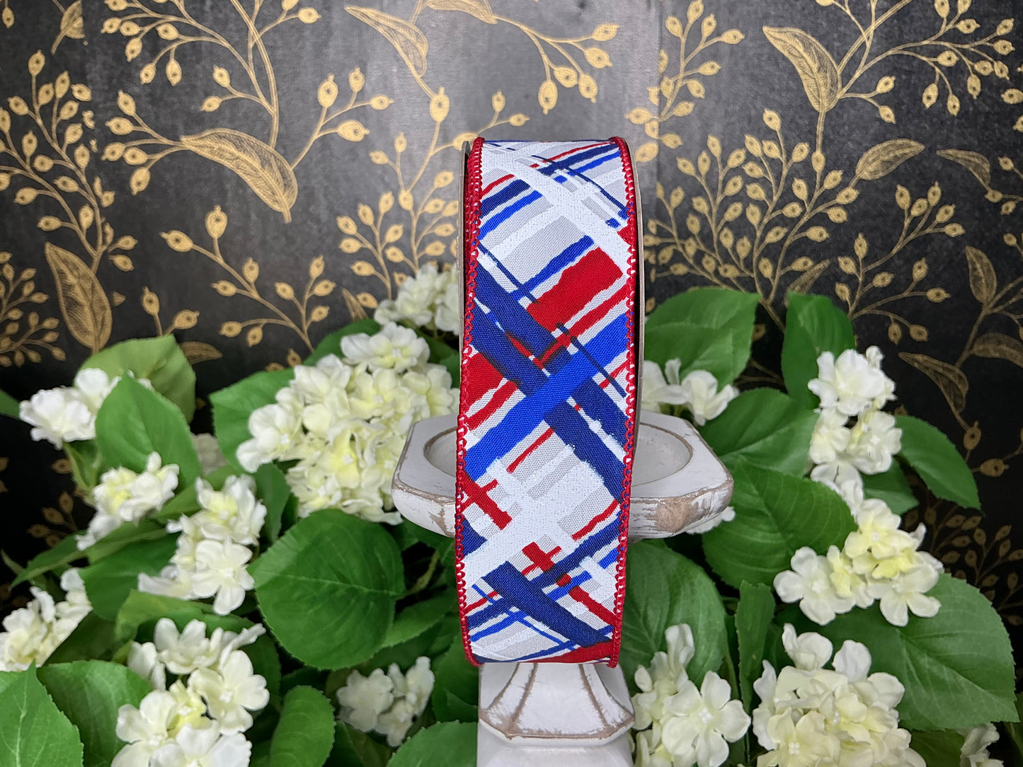 Patriotic plaid ribbon - d stevens - 09-5254