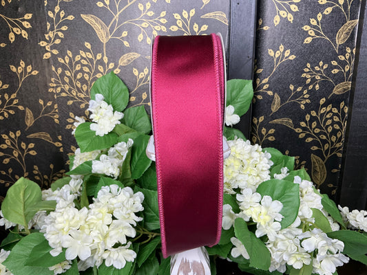 Burgundy Satin Ribbon - John Mark Ribbon