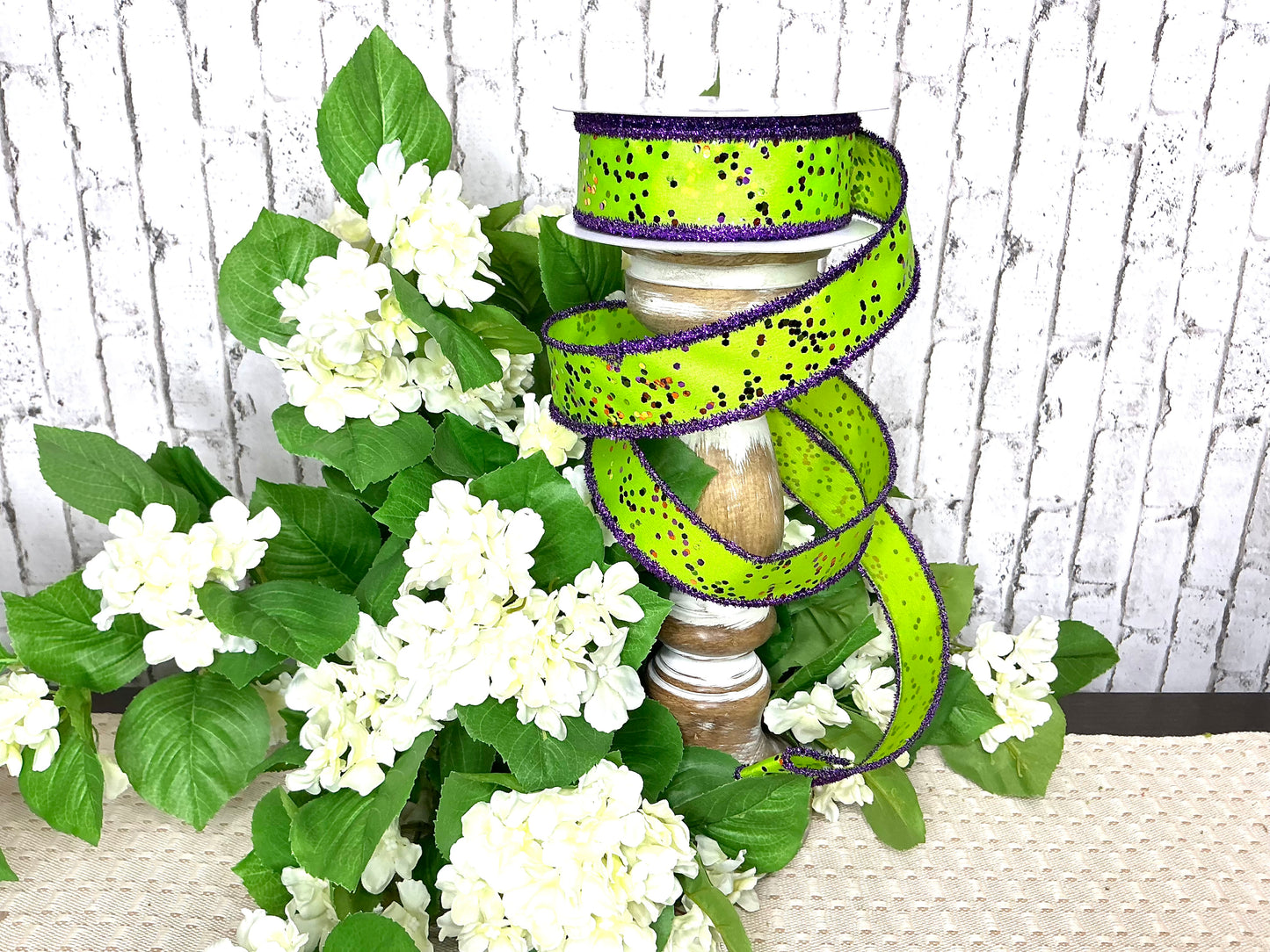 Green/Purple Halloween glitter ribbon, RGC805233