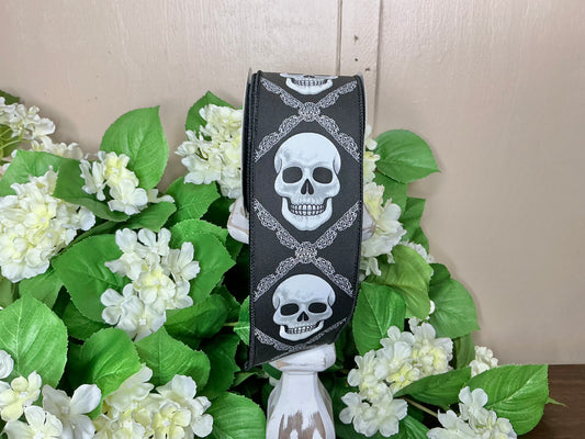 Black/White Skull Ribbon, RGE181027