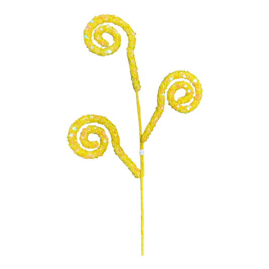 Yellow Sequin Curl Spray, MT26938-YELL