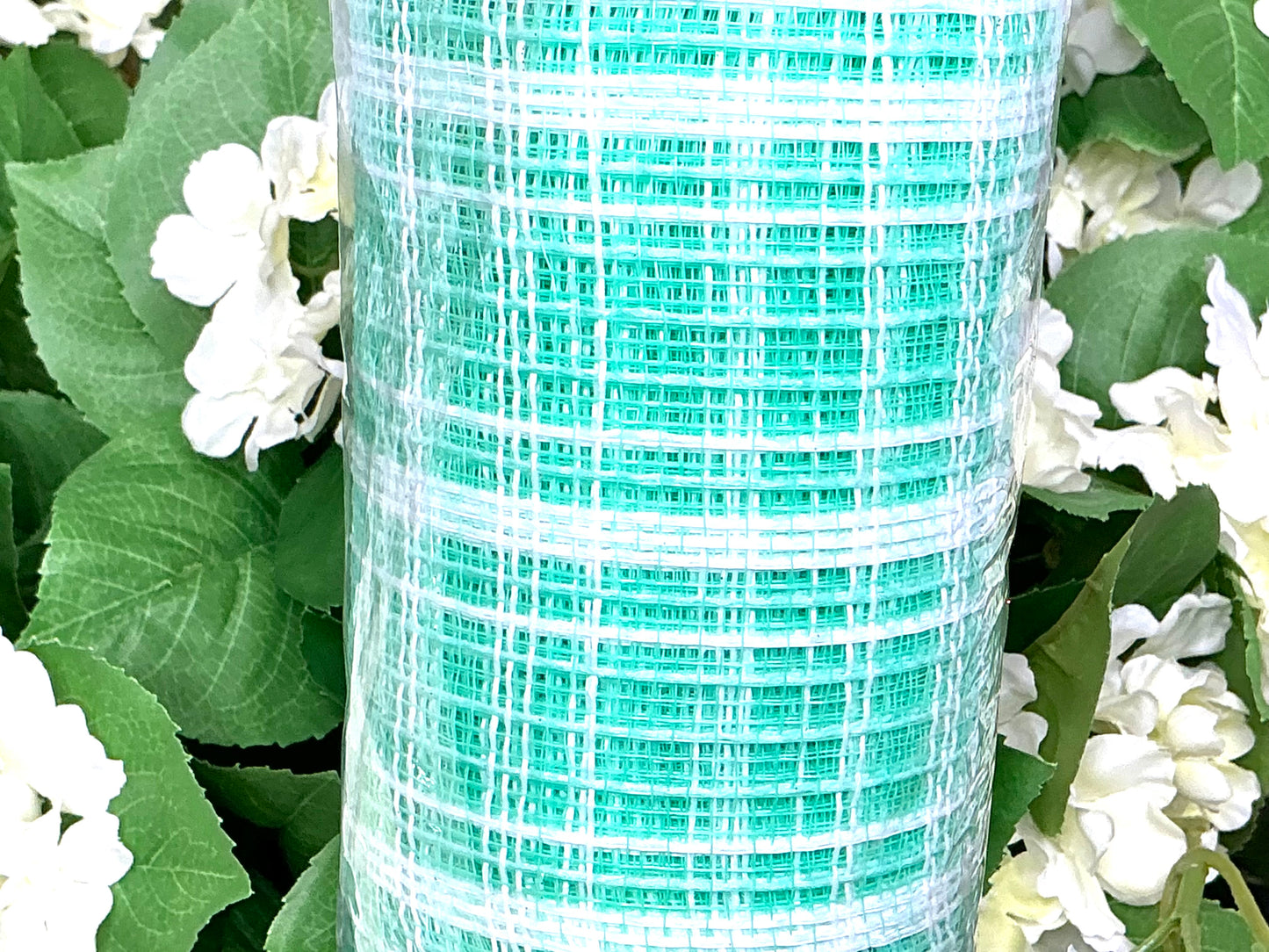 Mint green and white plaid Mesh, RY8345Y6