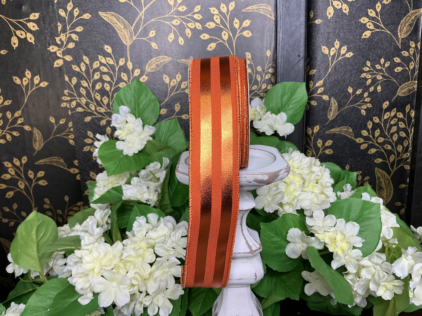 Orange with Copper Stripe Ribbon