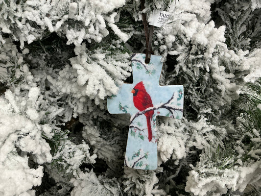 Cross with Cardinal Ornament, 9751095