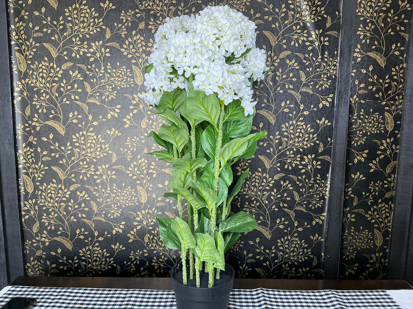 Artificial 3FT white hydrangea in pot