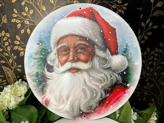 Santa portrait, Dark Skin, 12”DIA, MD167202