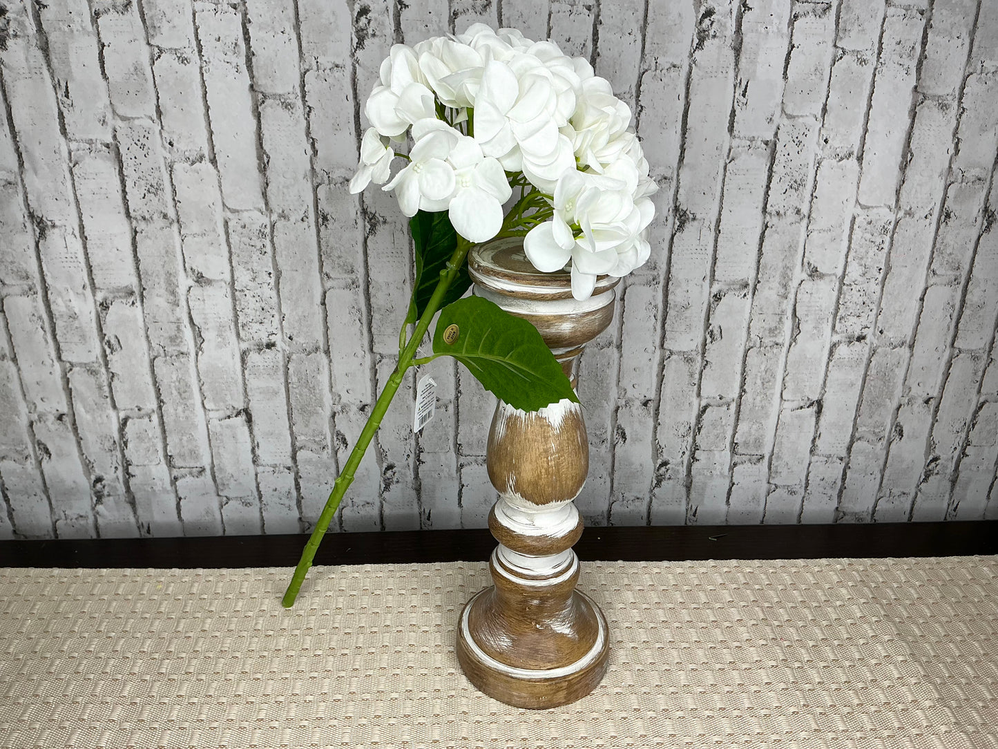 Real touch white hydrangea stem, F4541990