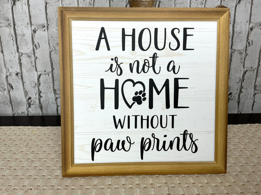 Square Paw prints sign, 10”, AP7373