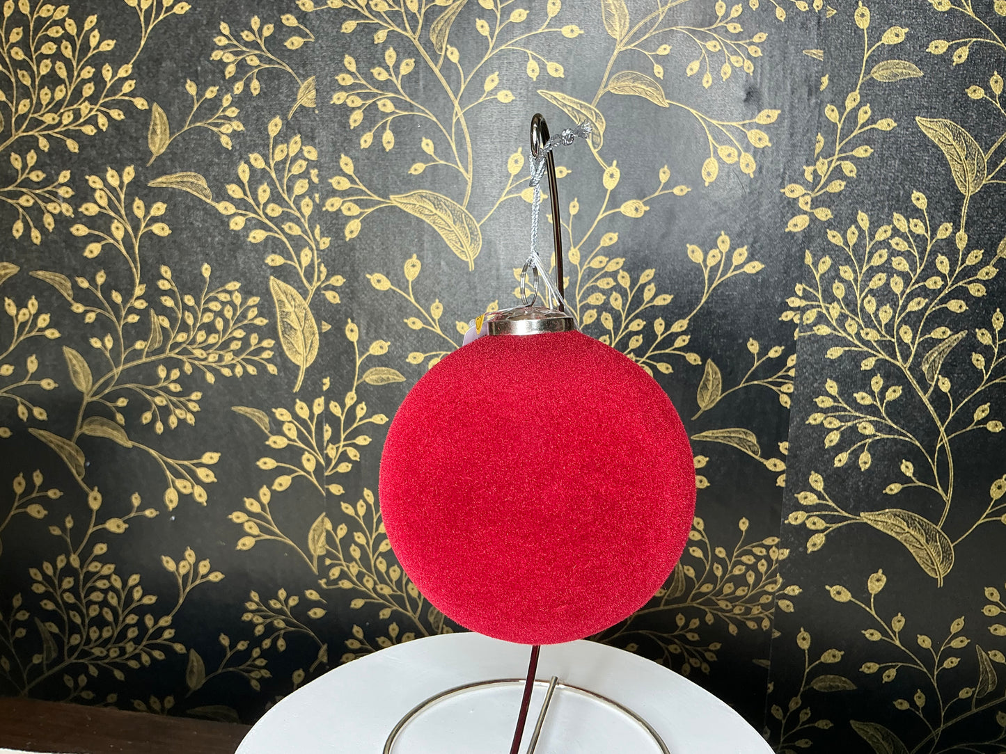 Berry flocked Ball Ornament, 4503605