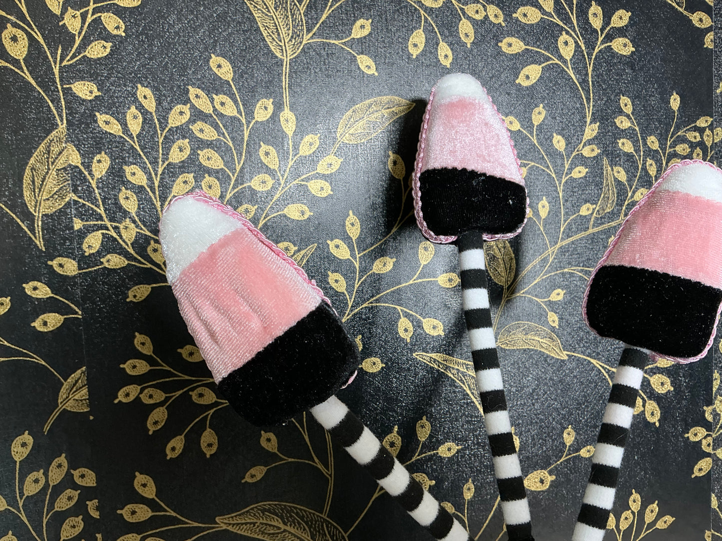 Pink candy corn pick, December Diamonds, 08-00147