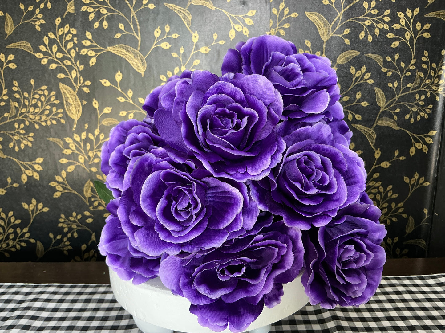 Purple Rose Bush - Artificial