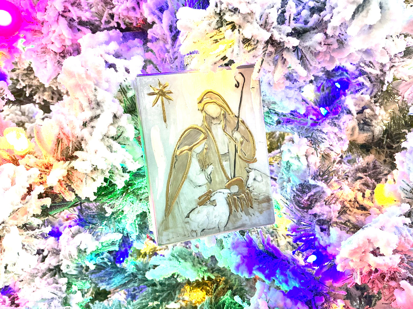 Rectangle nativity ornament, 4524611