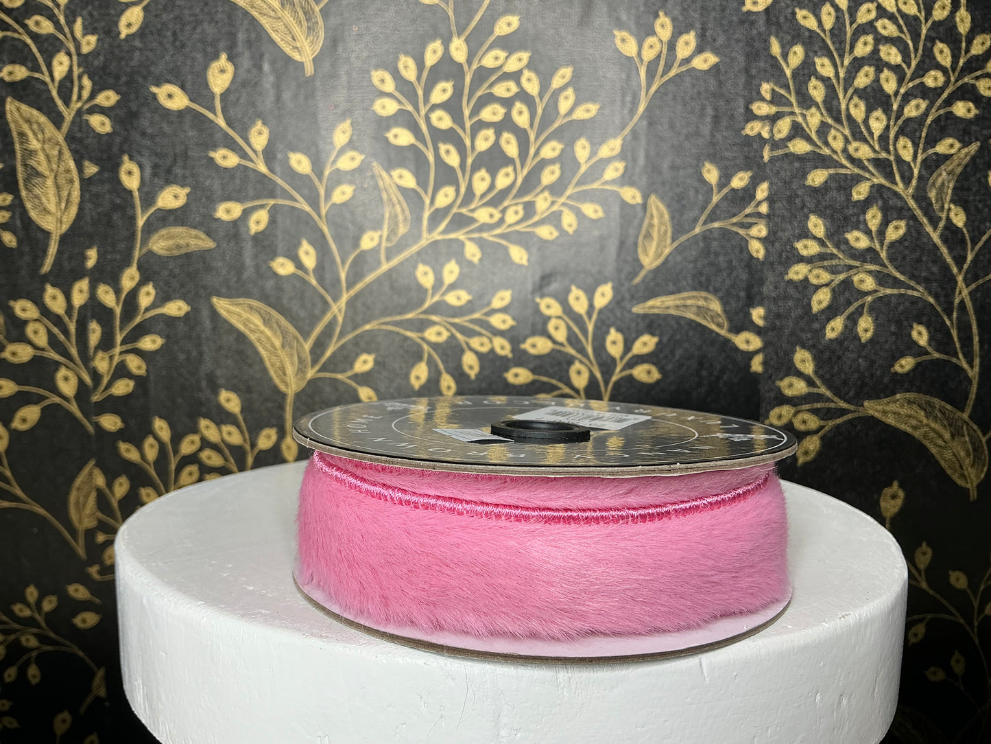 Pink fur ribbon, Nancy Brown, 1”x5YD, 25-600-7