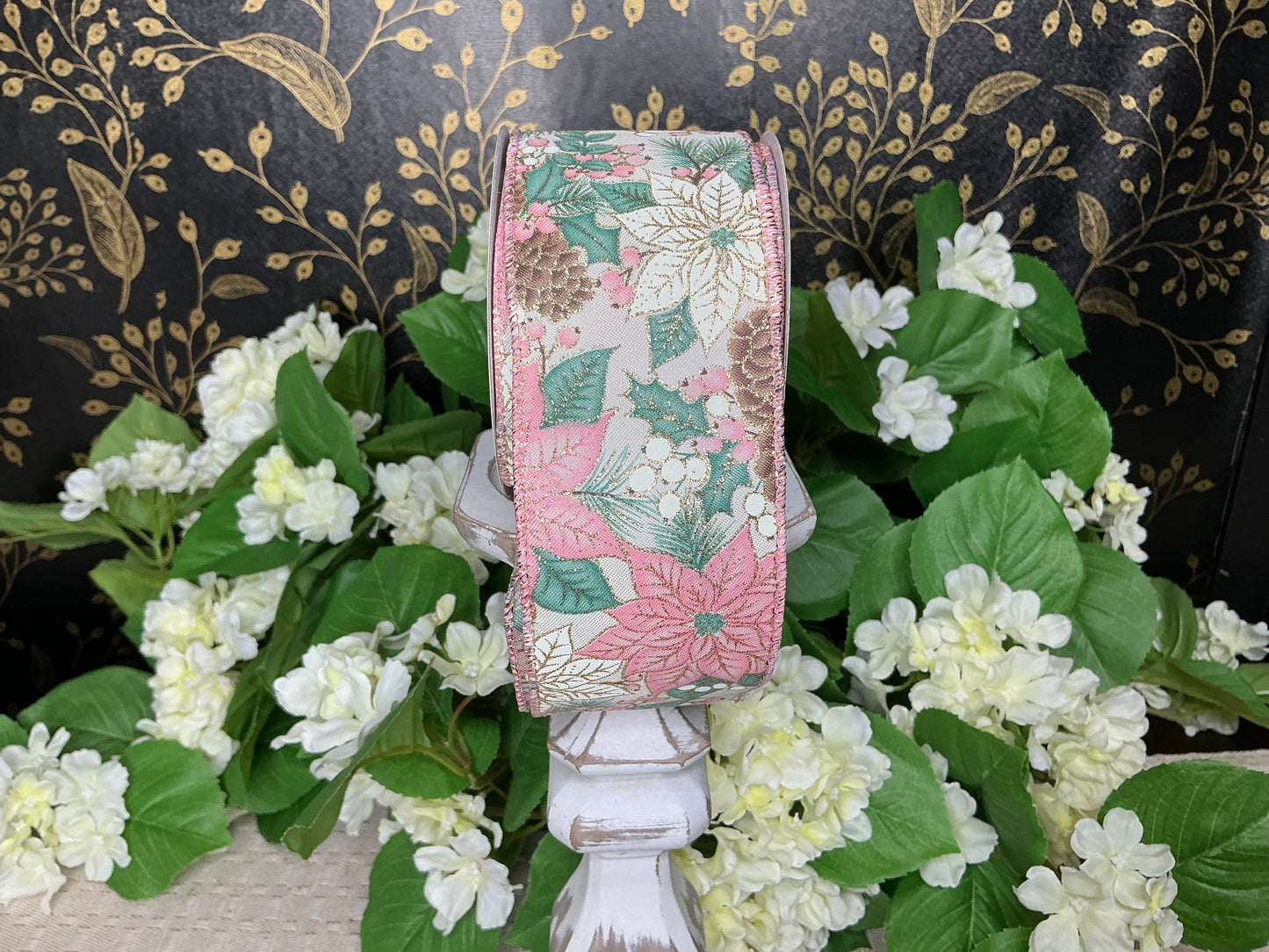 Pink Poinsettia ribbon, RGF1761RH