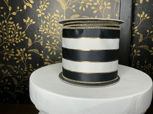 Black/White Stripe Ribbon - Reliant Ribbon