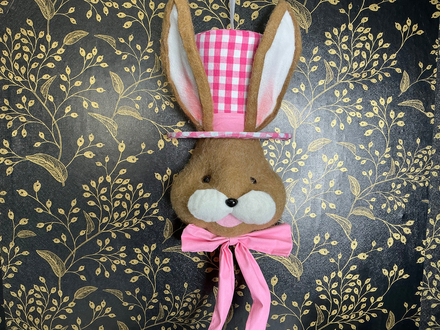 Brown bunny w/Pink hat - 63801PK