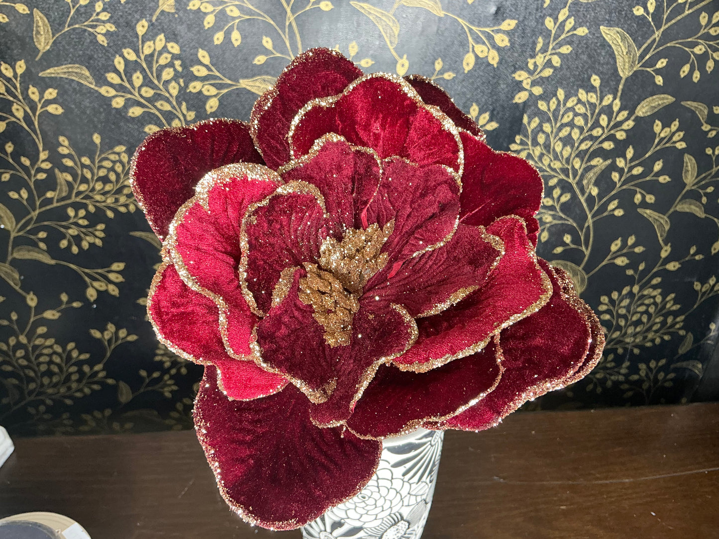Burgundy Velvet Peony Stem
