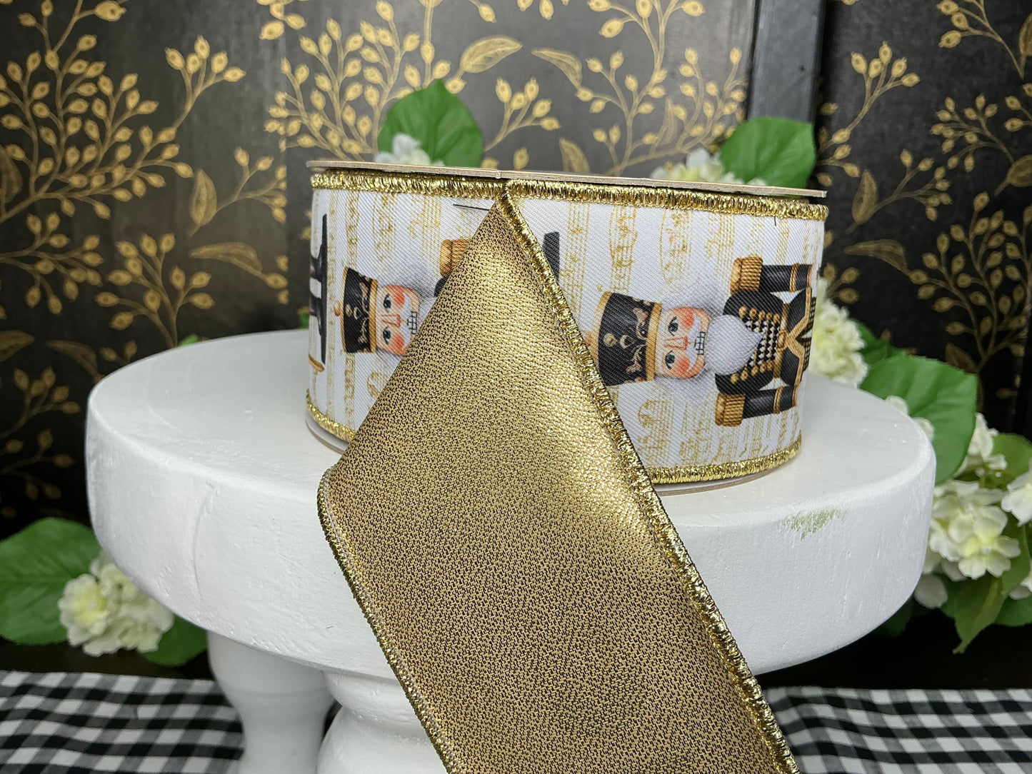 Black/White/Gold Nutcracker Ribbon - D’Lux