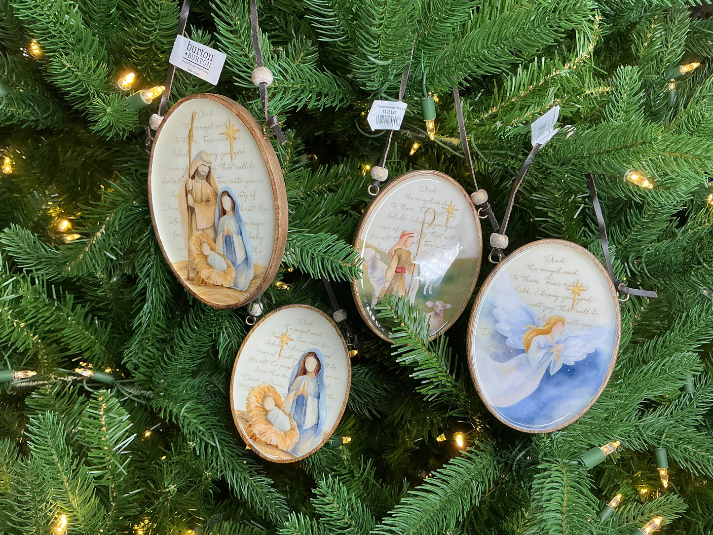 Oval ornament with Scene and Scripture