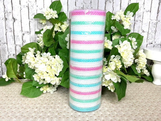 White with pastel stripes Mesh, RY8338AT