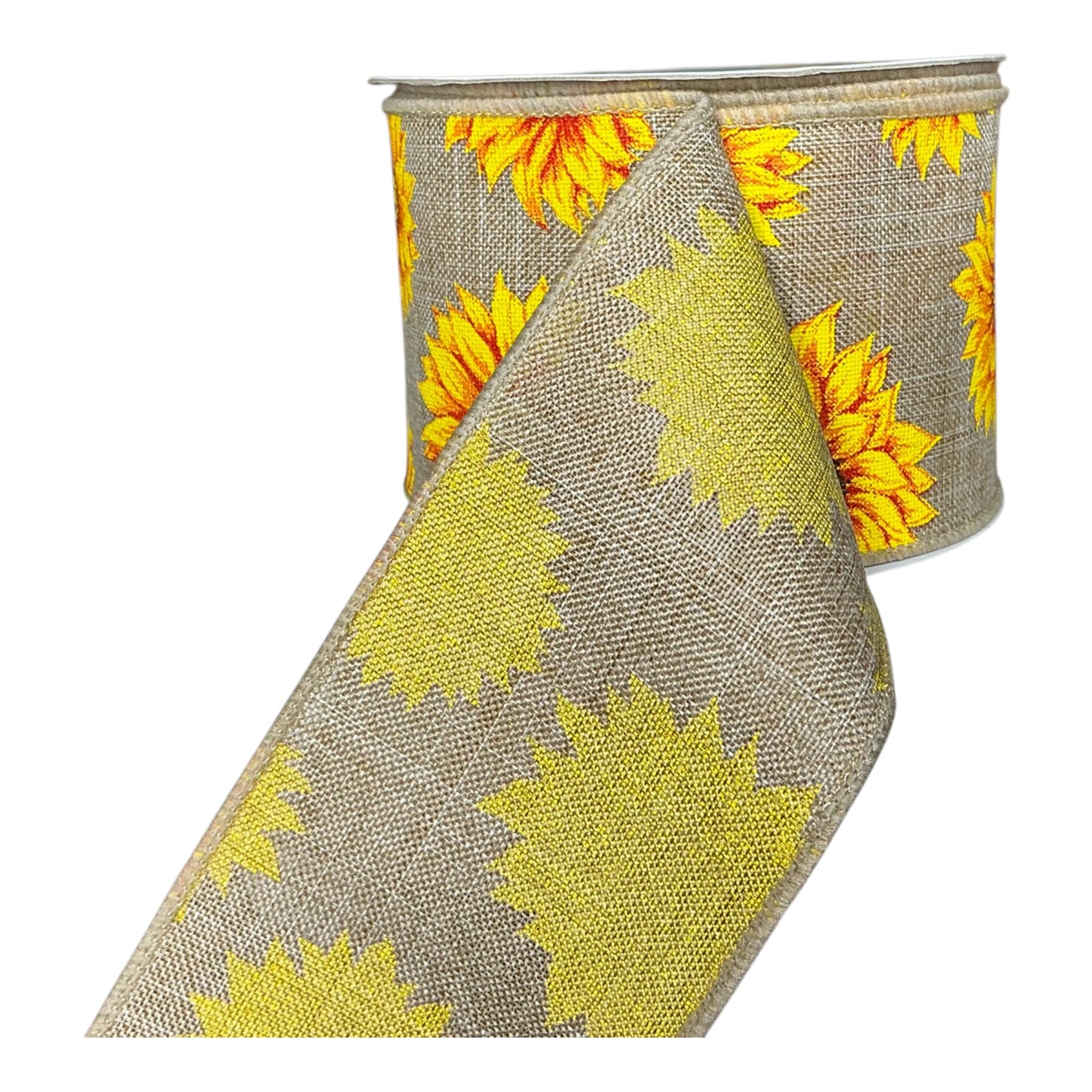 Burlap with Sunflowers Ribbon