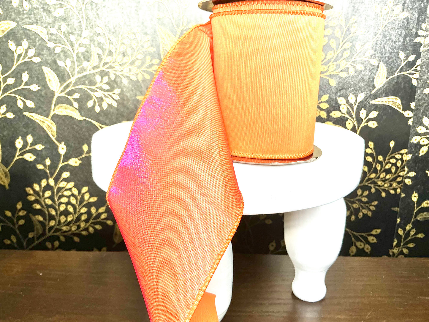 Sateen Neon two-tone Orange/Fushia ribbon, d stevens, 09-3129