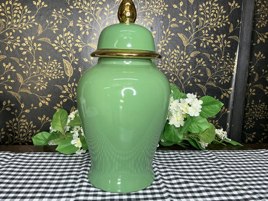 Green/Gold Ginger Jar- 18.5”
