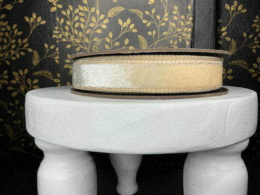 Cream Velvet Luster Ribbon - Vickerman