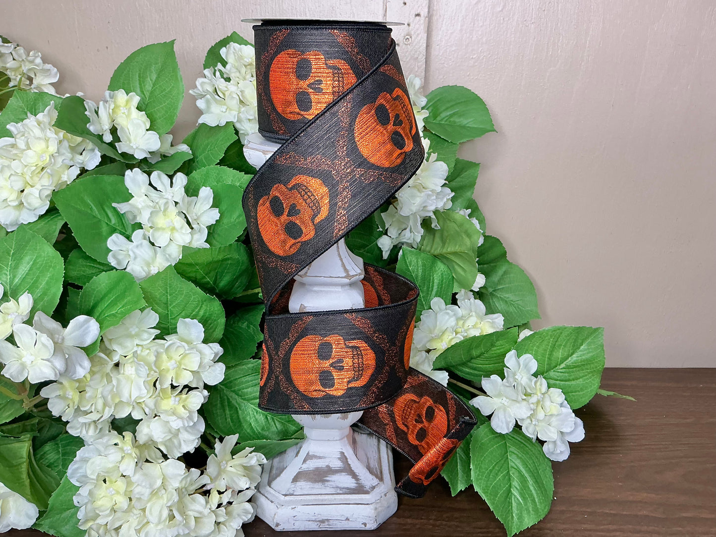 Black/Orange Skull ribbon, RGE181220