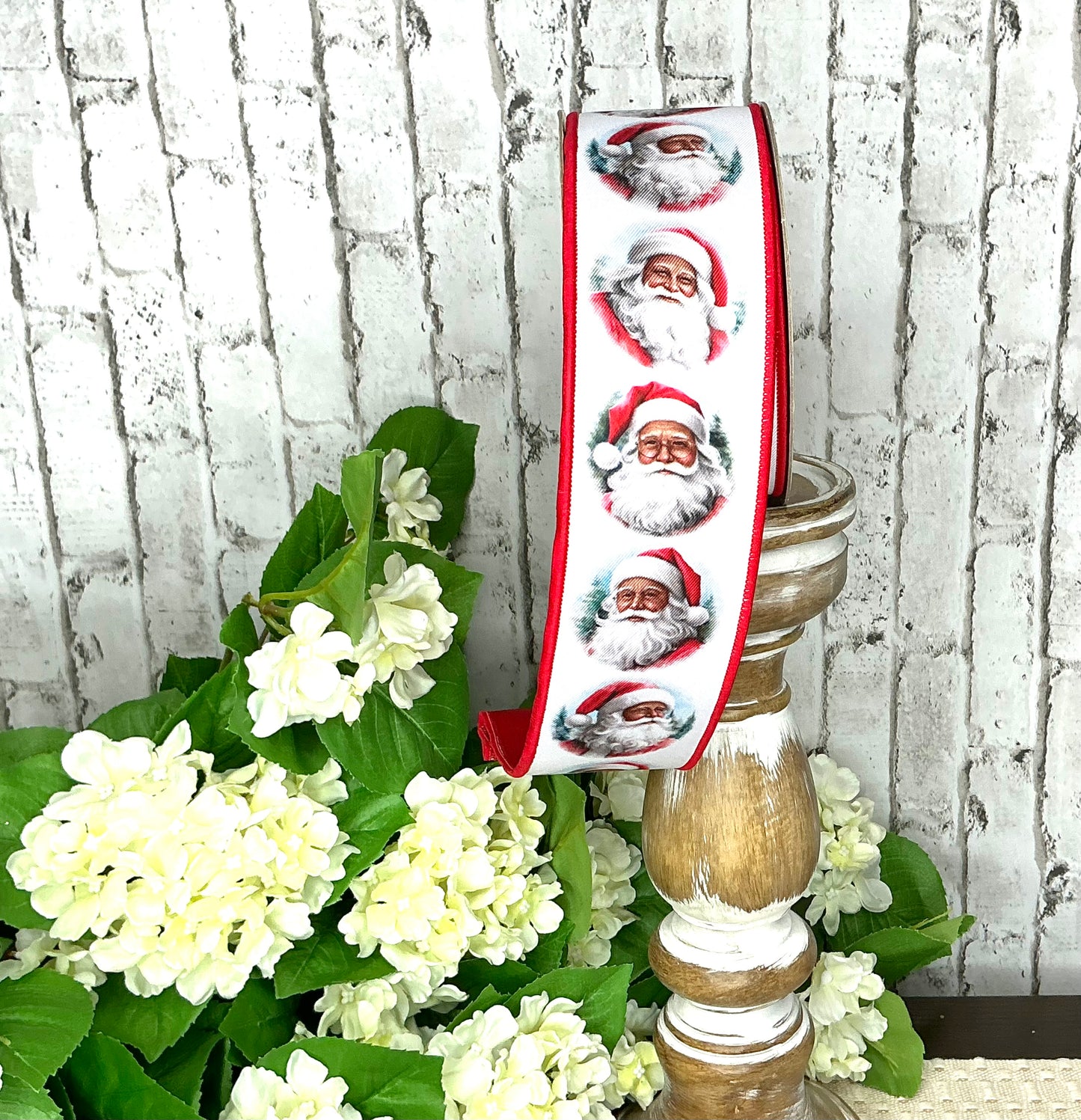 Santa Ribbon, Brown Skin Santa, D’Lux designer ribbon, LX11058R