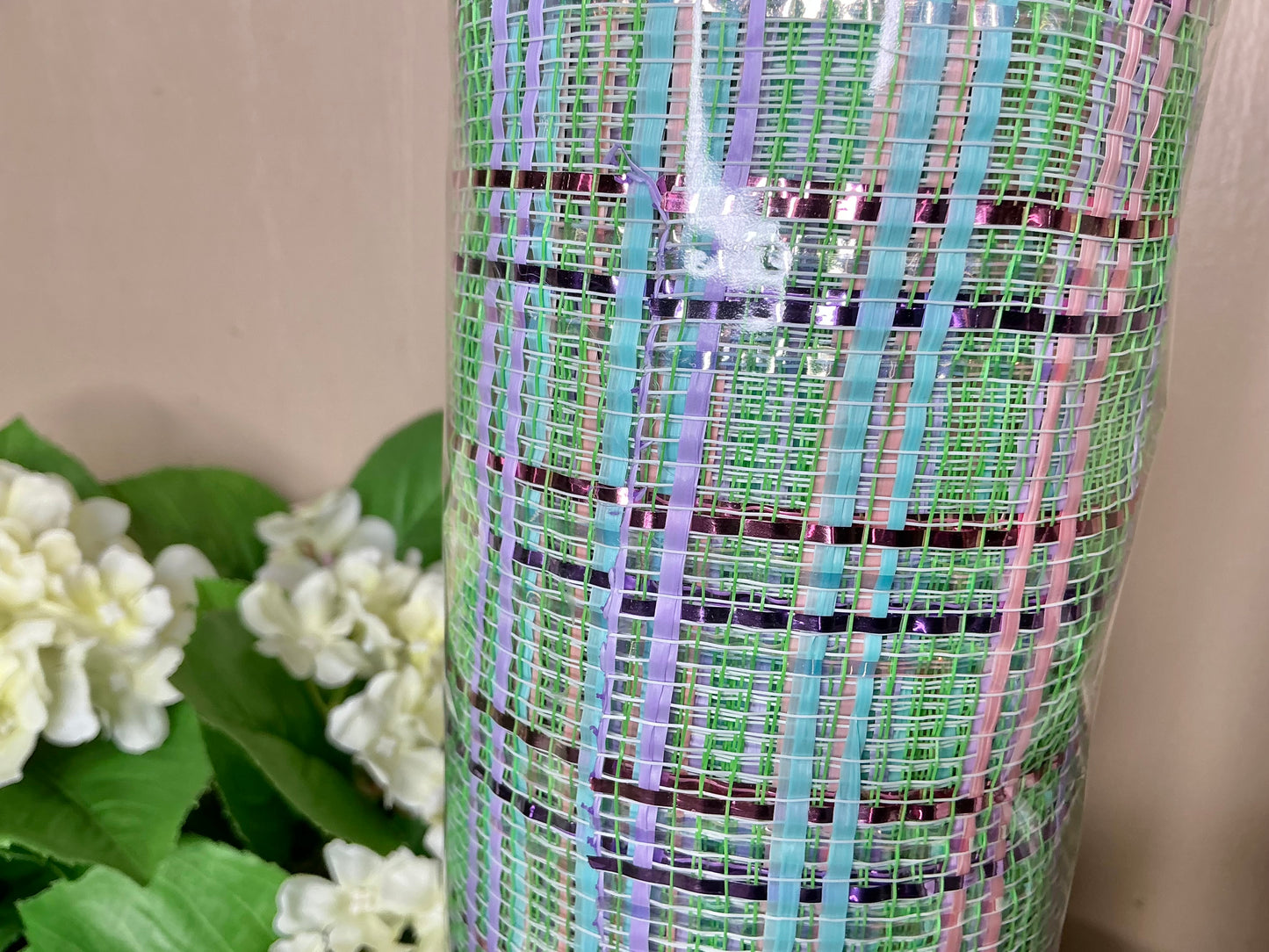 Green multicolor plaid mesh, RE1368XJ