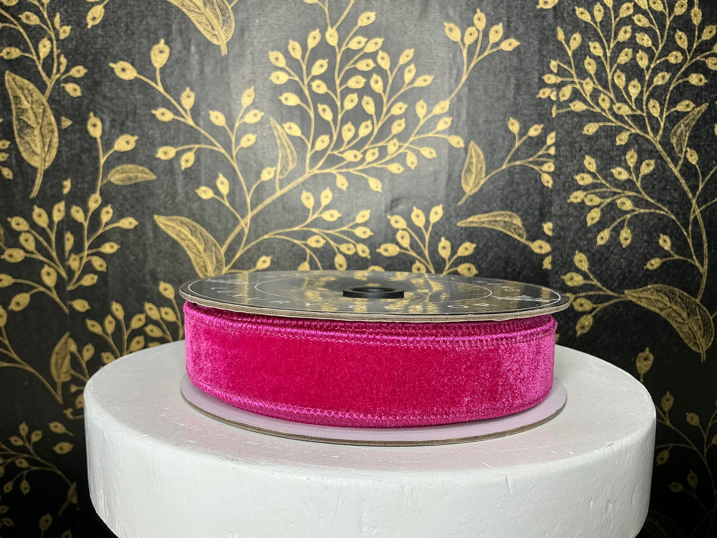 Hot Pink velvet ribbon, Nancy Brown, 1”x10YD, 25-600-1