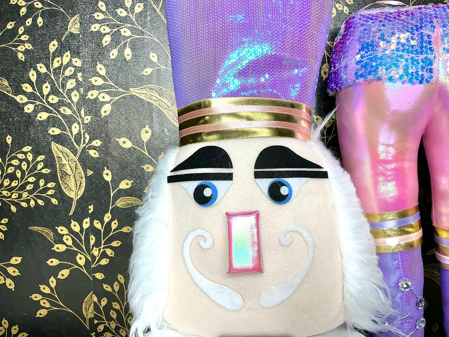 Plush nutcracker head, Pink/Lavender, 86367PKLV