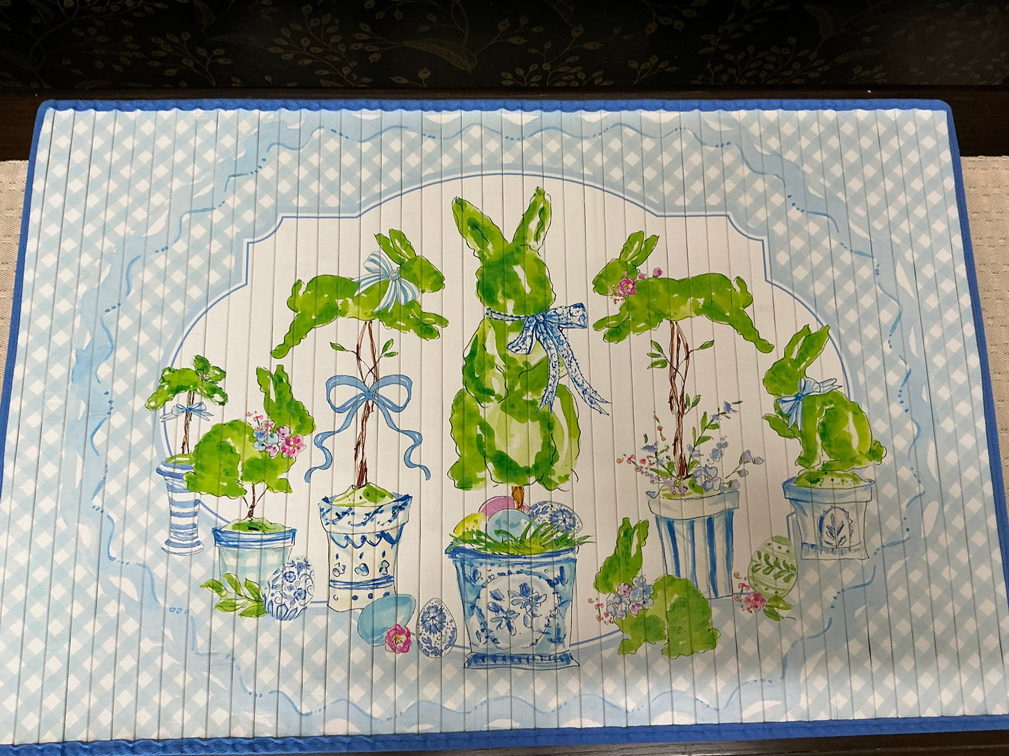 Rabbits Bamboo Mat - Round top Collection