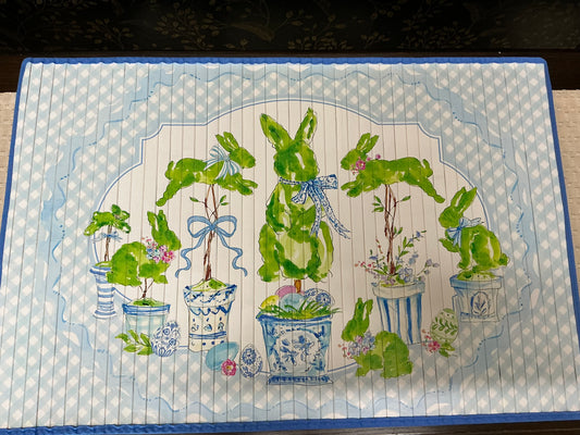 Rabbits Bamboo Mat - Round top Collection