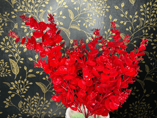 Red Glitter Eucalyptus, 84340-RD