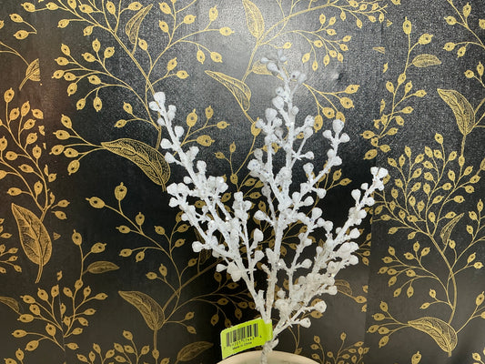 White Glitter berry pick, XP55876-003