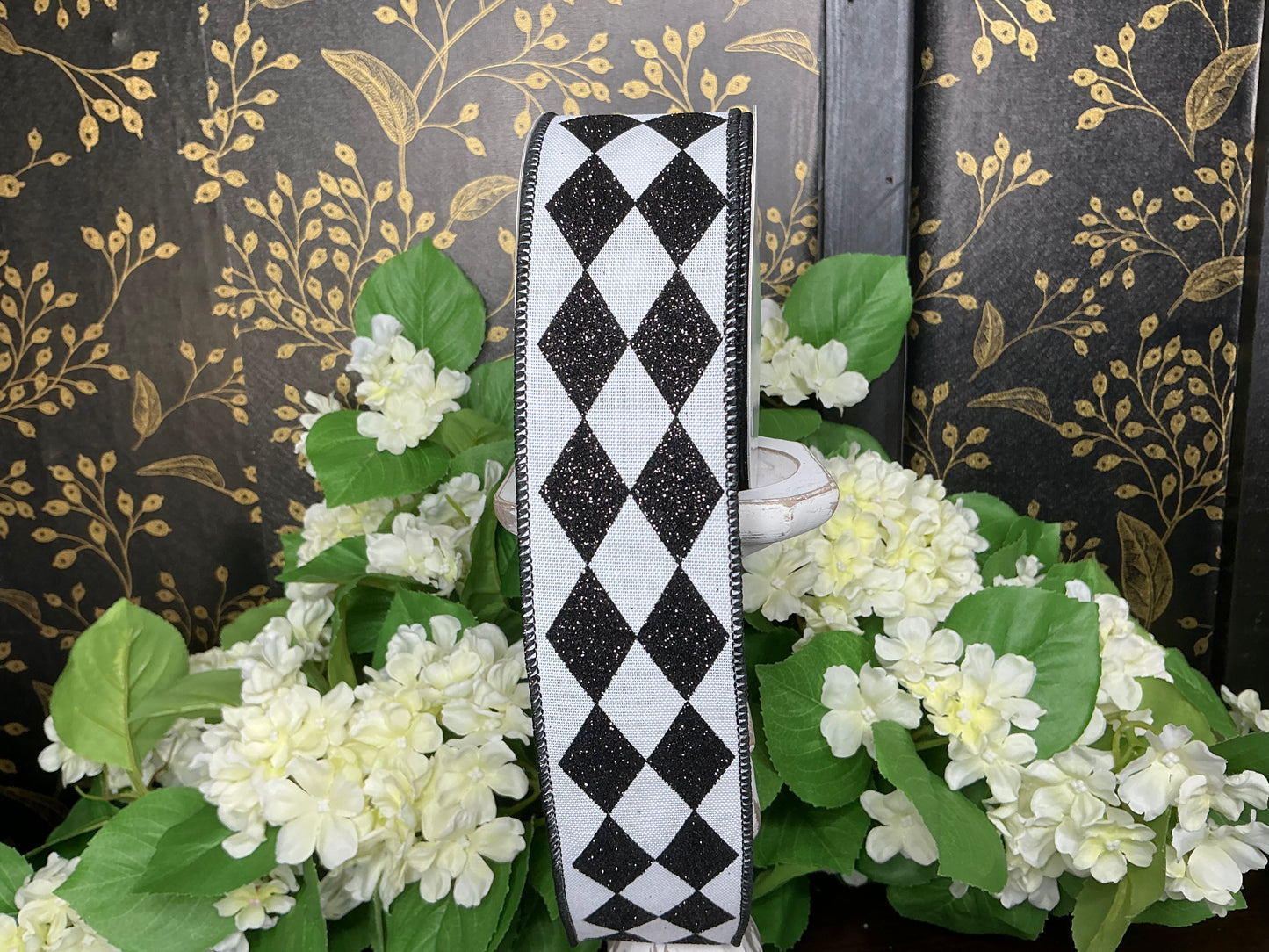 Black/White Harlequin Ribbon