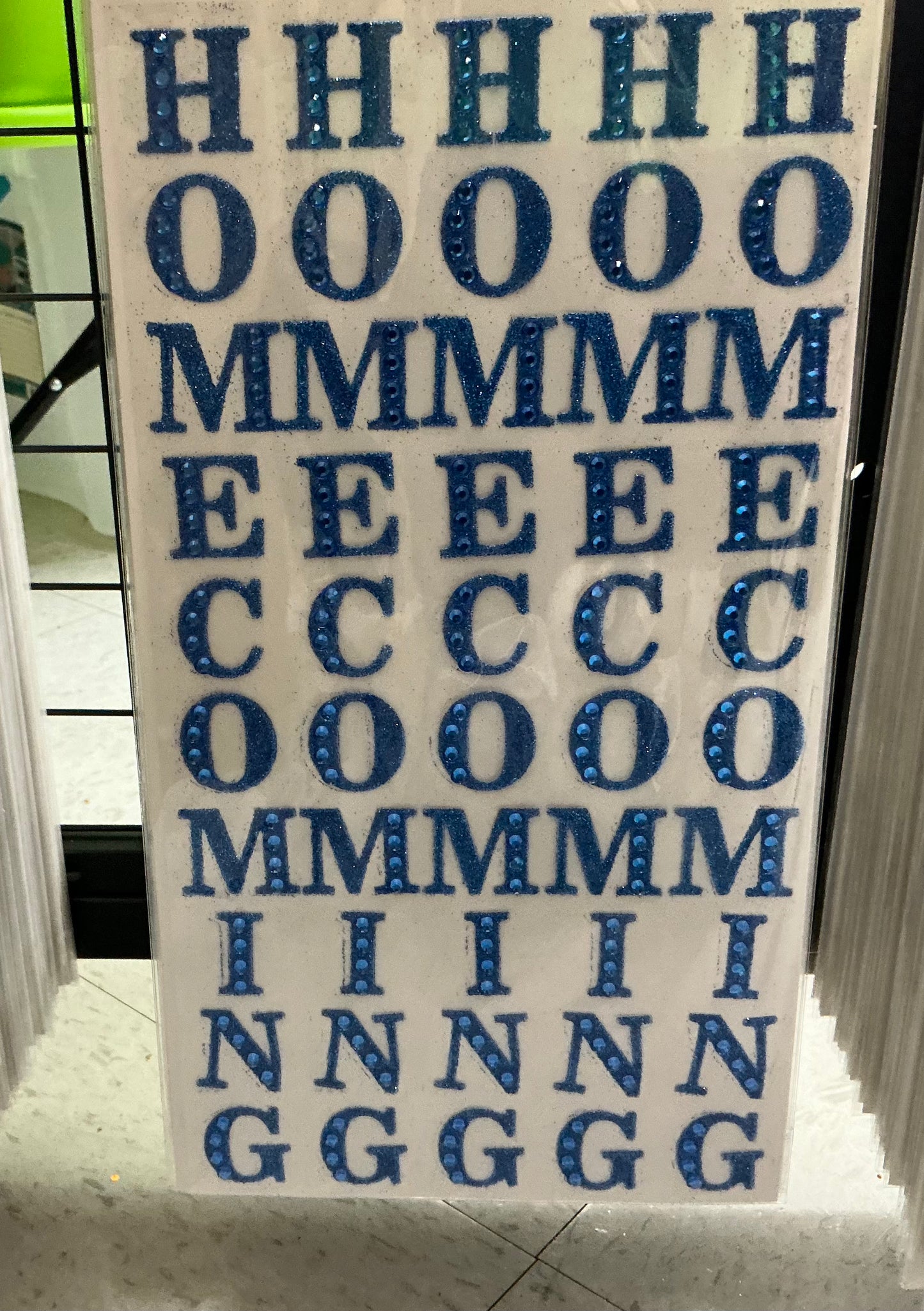 1” “Homecoming” letter sticker page, Blue, MD042225