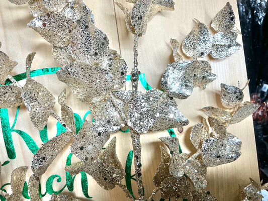 Gold sequin glitter eucalyptus, MTX76476